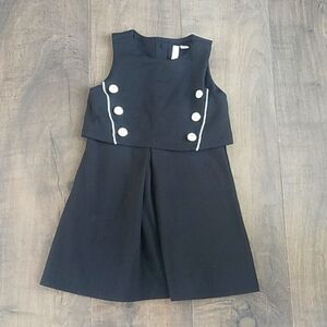 JANIE AND JACK BLACK/WHITE SAILOR COTTON/LYCRA  DRESS GIRLS 4
